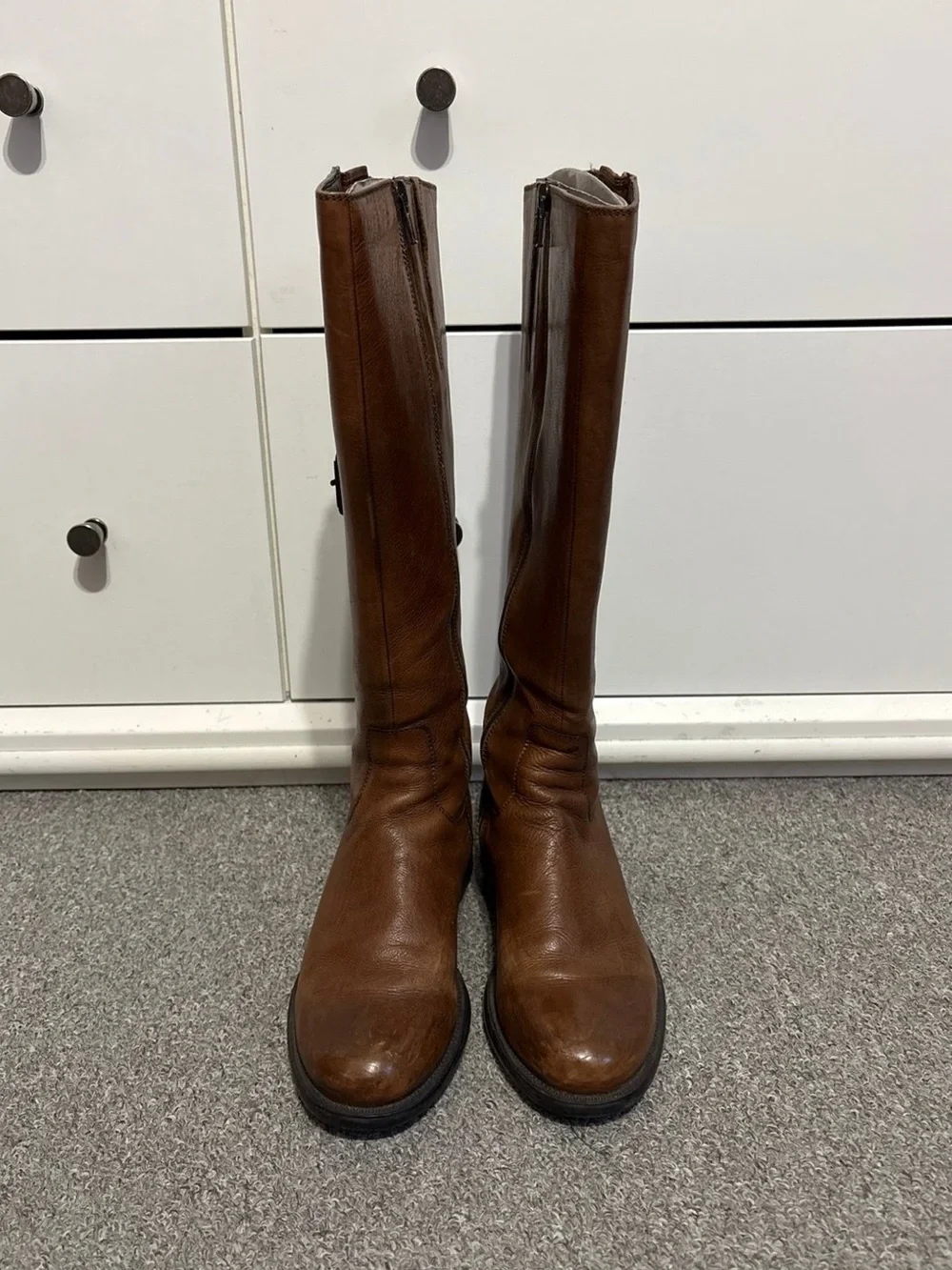Clarks Mullin Spice Tan Leather Riding Boots